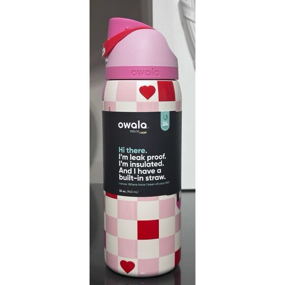 Owala COLOR DROP “CHECK ME OUT” 32oz FreeSip Water Bottle - Picture 2 of 5